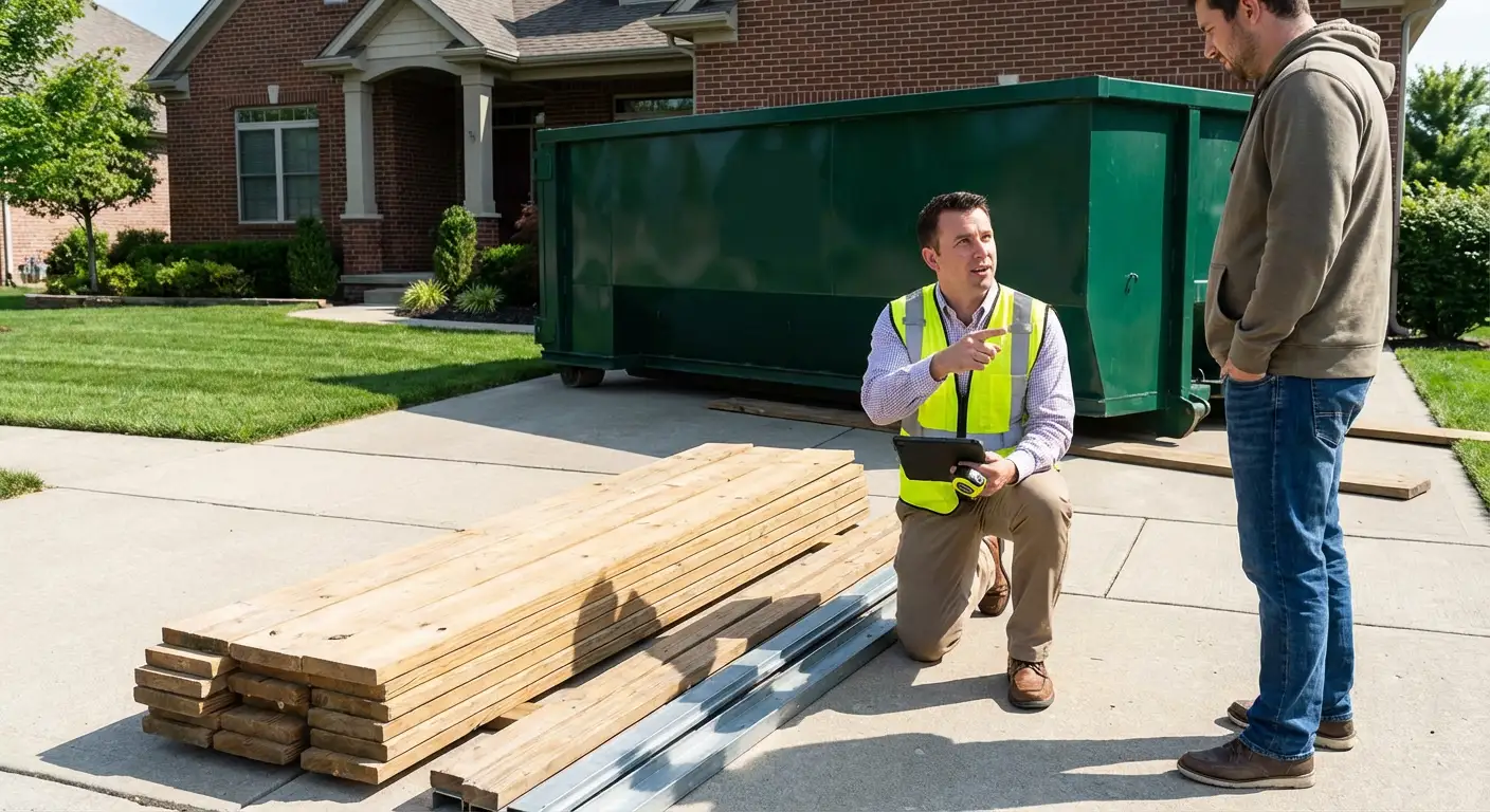 Dumpster rental delivery truck in Kittanning