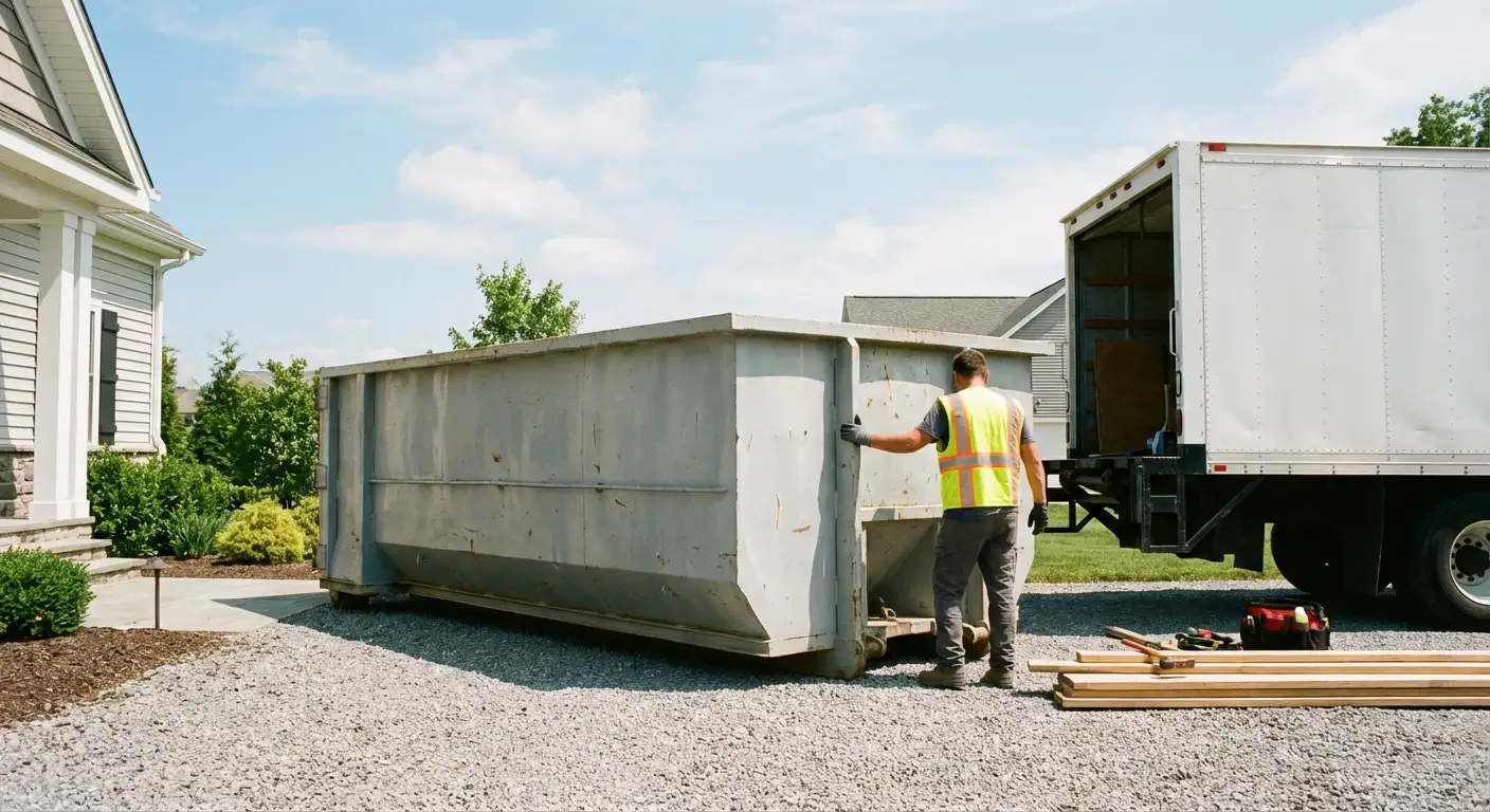 Roll-off dumpster dimensions and footprint visualization in Kittanning, PA